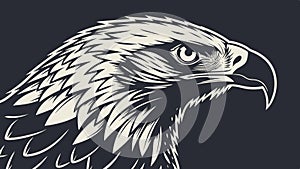 Powerful eagle head profile, symbolizing strength and sharp vision, vector design Generative AI photo