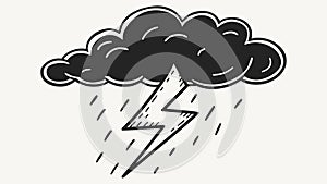 Thunderstorm Cloud Vector. Weather and Power. vector design Generative AI