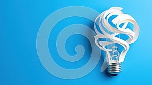 Creative Light Bulb Concept on Blue Background