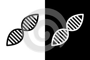 DNA Helix Icon - Black and White