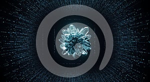 Quantum crystal orb in a deep data matrix