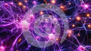 Glowing neural network connections in a vibrant abstract visualization