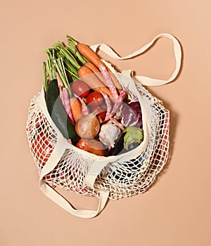 String bag with fresh vegatables