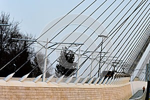String bridge in Jerusalem Jerusalem bridge tram
