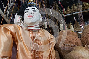 String Burmese puppet, Myanmar tradition dolls in Myanmar souvenir shop.