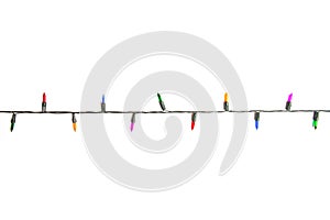 String of Christmas lights decoration isolated on white