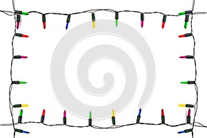 String of Christmas lights decoration isolated on white background