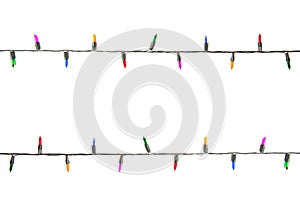 String of Christmas lights decoration isolated on white background