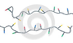 String of Christmas lights isolated on white background With clipping path