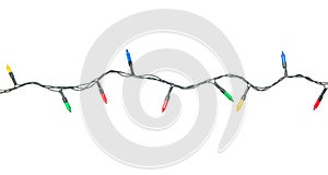 String of Christmas lights isolated on white background With clipping path