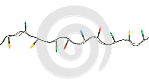 String of Christmas lights isolated on white background With clipping path