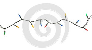 String of Christmas lights isolated on white background With clipping path
