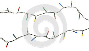 String of Christmas lights isolated on white background With clipping path