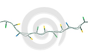 String of Christmas lights isolated on white background With clipping path