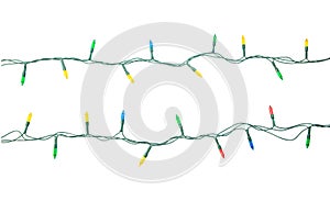 String of Christmas lights isolated on white background With clipping path