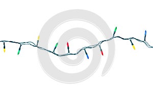 String of christmas lights isolated on white background With clipping path