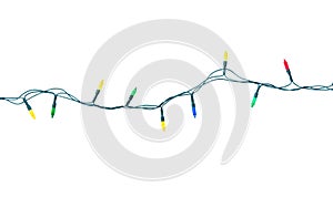 String of christmas lights isolated on white background With clipping path