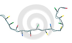 String of christmas lights isolated on white background With clipping path