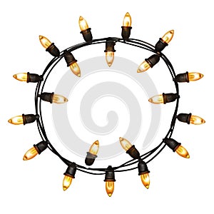 String of Lights Forming a Circle with a Black Background