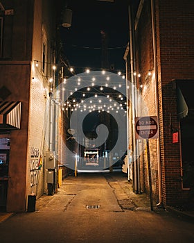 String lights at night, Kingsport, Tennessee