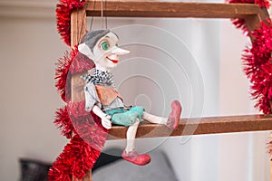 String operated handmade ceramic puppet marionette from Prague Czech Republic