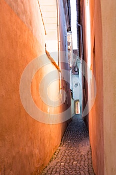 String Street or Strada Sforii the narrowest