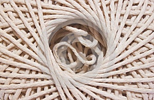 String texture centre in closeup