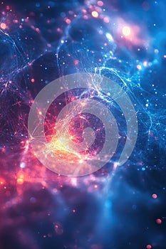 String theory : depiction of quantum strings, showcasing the subtle, dynamic interactions at heart of universe's