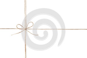 Twine ribbon with bow isolated.