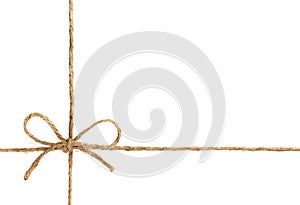 String or twine tied in a bow isolated on white