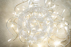 String of white holiday xmas Christmas lights