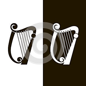 Stringed harp icons