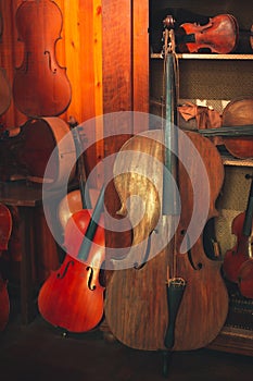 Stringed instruments for classical music Concept of classical and good music