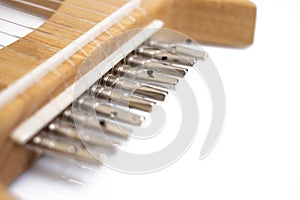 Stringed lyre detail musical instrument