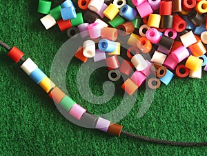 Stringing beads photo