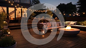 stringlights wood deck