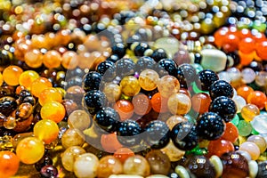 Strings of beads make cool pattern