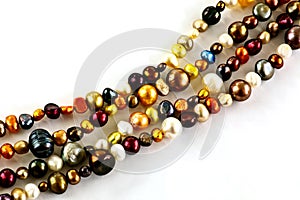 Strings of colorful pearls