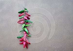 Strings of pepper, chilies