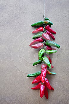 Strings of peppers