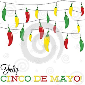 Strings of Mexican Chilli peppers