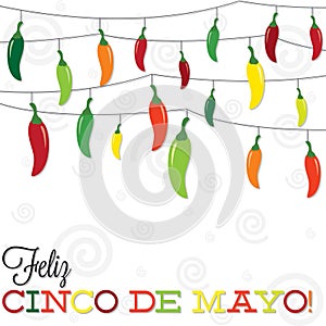 Strings of Mexican Chilli peppers