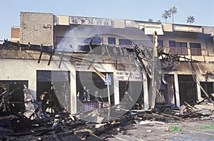 Strip mall burned out during 1992 riots