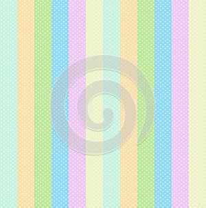 Stripe Background of Pastel Baby Colors Polka Dots