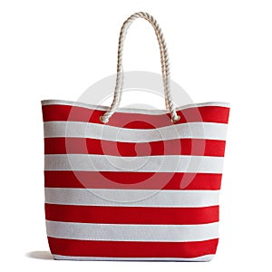 Stripe Beach Bag isolated on white background