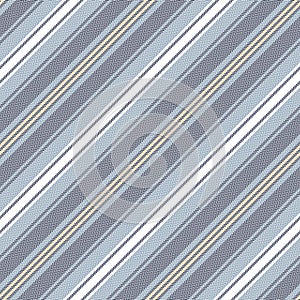 Stripe pattern background in blue, white, soft yellow. Herringbone textured dark diagonal lines for dress, shirt, skirt, blanket.
