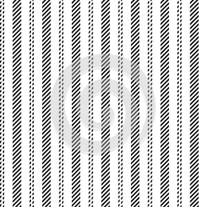 Stripe pattern in black and white. Textured vertical lines background vector for dress, shirt, shorts.