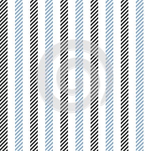 Stripe pattern in blue and white for textile design. Seamless vertical lines background vector for dress, shirt.