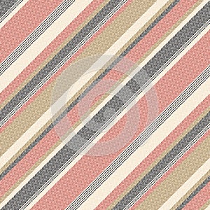 Stripe pattern herringbone in black, gold brown, red, beige. Textured asymmetric abstract background for autumn winter dress.