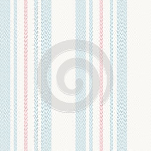 Stripe pattern herringbone in light blue, pink, off white. Large wide seamless vertical stripes for mattress, pillow, blanket.